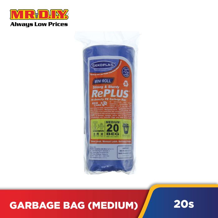 SEKOPLAS RePlus HDPE Mini Roll Garbage Bags Medium 20pcs MR DIY