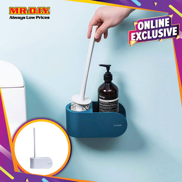 (MR.DIY) Wall-Mounted Toilet Brush Holder-Blue
