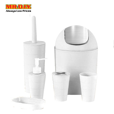 (MR.DIY) 6 in 1 Bathroom Toiletries Set White