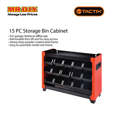TACTIX Storage Bin Cabinet (15 pieces)