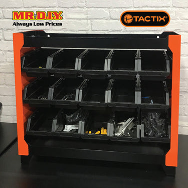 TACTIX Storage Bin Cabinet (15 pieces)