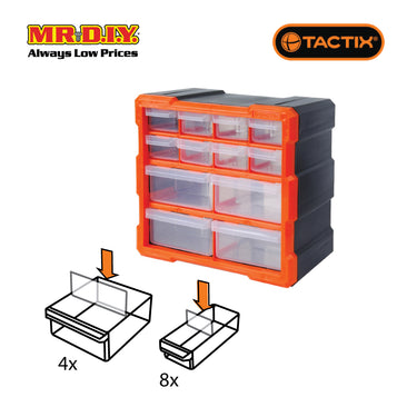 TACTIX 12-Drawers Storage Bin