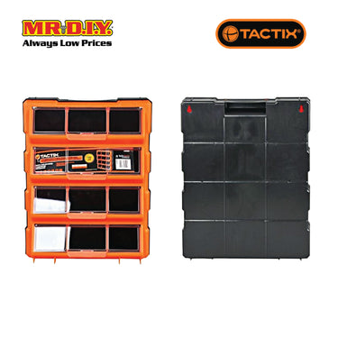 TACTIX 12-Compartment Storage Bin With Clear Cover