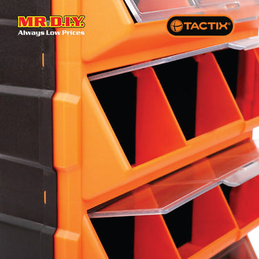 TACTIX 12-Compartment Storage Bin With Clear Cover