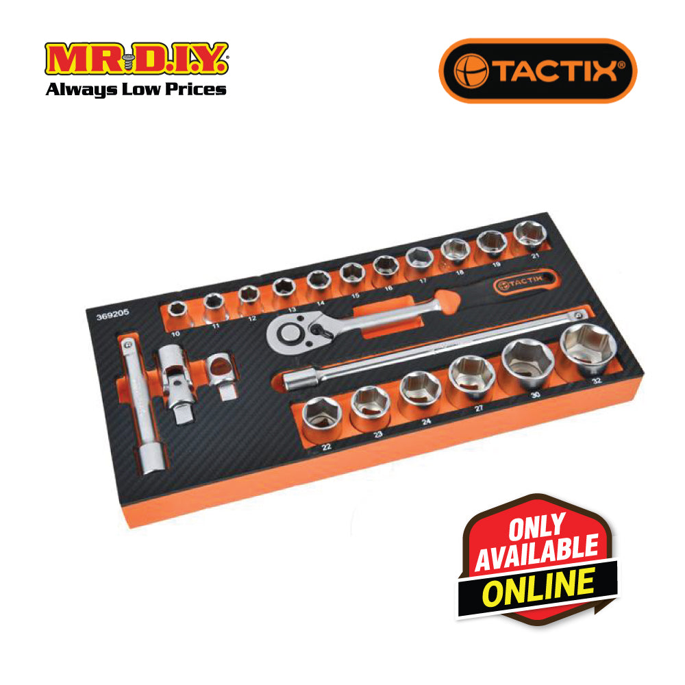 TACTIX Dr. Socket In Tray (22 pieces) – MR. D.I.Y. ECOMMERCE (M) SDN BHD