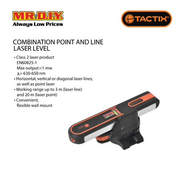 TACTIX Combination Point And Line Laser Level
