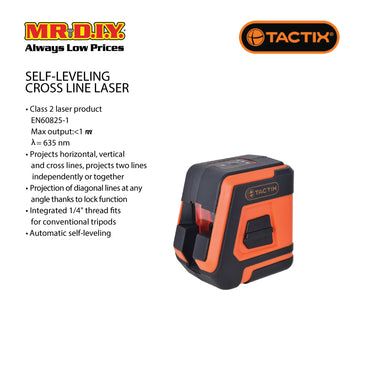 TACTIX Self-Leveling Cross Line Laser
