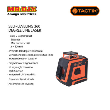 TACTIX Self-Leveling 360 Degree Line Laser