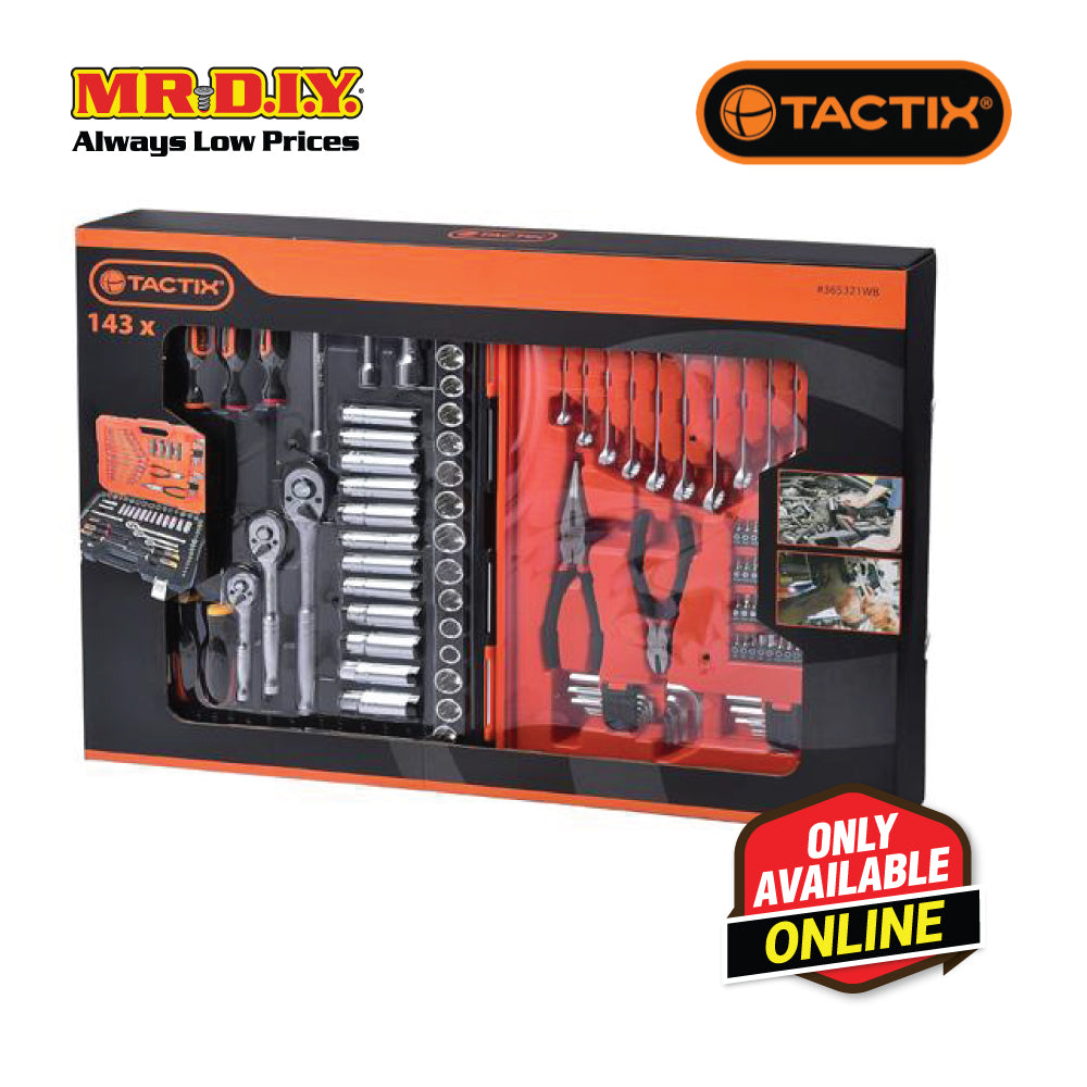 TACTIX Dr.Socket Set (143 pieces x 1/4 x 3/8 x 1/2 Inch) – MR. D.I.Y ...