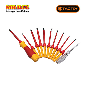 TACTIX Insulated Changeable Screwdriver Set (12 pieces)