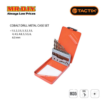 TACTIX Cobalt Drill In Metal Case (13 pieces)