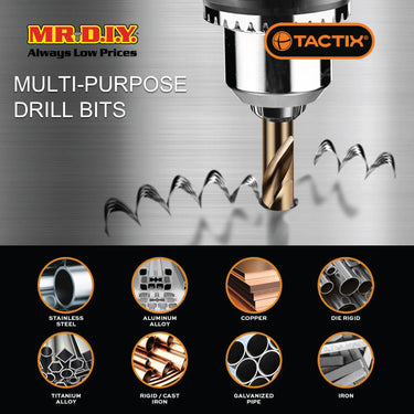 TACTIX Cobalt Drill In Metal Case (25 pieces)