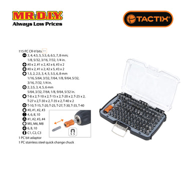 TACTIX Quick Change Driving Bit Set (61 pieces)