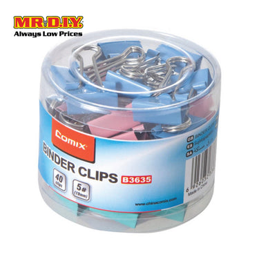 COMIX Color Binder Clips (40 pieces)(19mm)