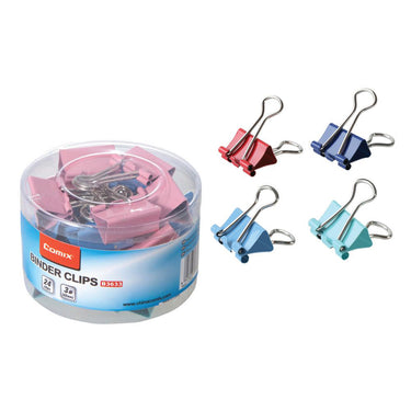 COMIX Color Binder Clips (24 pieces)(32mm)