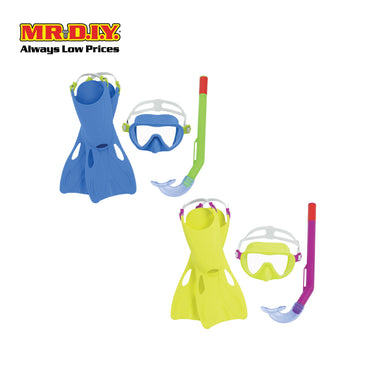 BESTWAY Crusader Essential Adjustable Impact Resistant UV Protective Child Snorkel Set