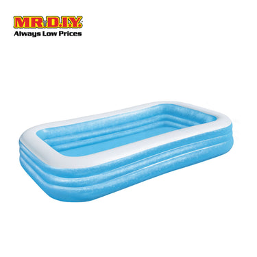 BESTWAY Blue Inflatable Rectangular Swimming Pool (3.05m x 1.83m x 56cm)