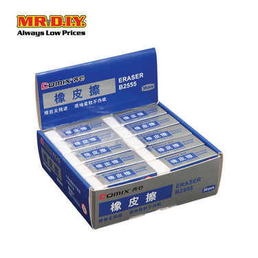 (MR.DIY) COMIX Soft White Eraser (30 pieces) (54 x 19 x 11mm)