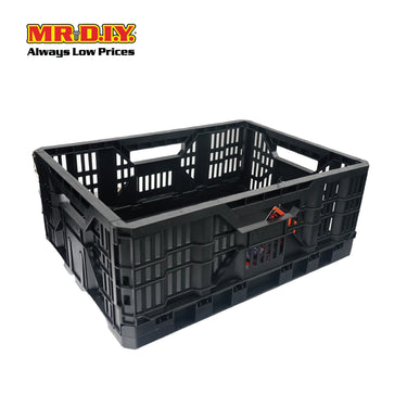 TACTIX Collapsible Knock Down Basket Crate Plastic Storage Organizer 320230 (25L) (49 x 19 x 36cm)