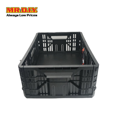 TACTIX Collapsible Knock Down Basket Crate Plastic Storage Organizer 320230 (25L) (49 x 19 x 36cm)