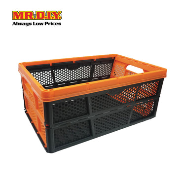 TACTIX Collapsible Knock Down Basket Crate Plastic Storage Organizer 320232 (32L) (50.5 x 33.5 x 22cm)