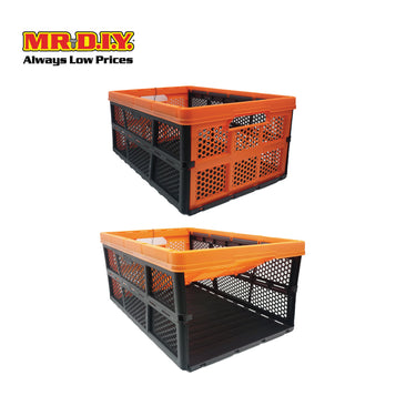 TACTIX Collapsible Knock Down Basket Crate Plastic Storage Organizer 320232 (32L) (50.5 x 33.5 x 22cm)
