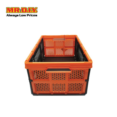 TACTIX Collapsible Knock Down Basket Crate Plastic Storage Organizer 320232 (32L) (50.5 x 33.5 x 22cm)