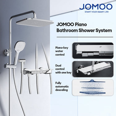 JOMOO Piano Bathroom Shower System 4 in 1 295MM Safety Temperature Control Automatic Descaling Spacious Storage Pressurized Shower Set Bathroom