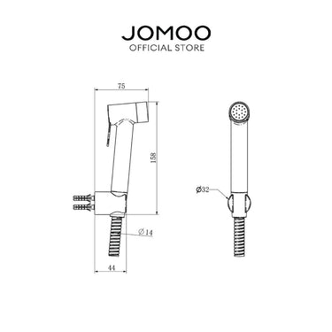 JOMOO Toilet Bidet Spray Set Handheld Bidet Shower with 47inch Bidet Hose and Holder Anti-bacterial Copper Alloy Bidet Sprayer for Toilet