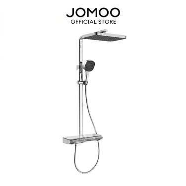 JOMOO Square Digital Shower System 36603 360MM Temperature Real-time Display Easy Clean 3 Modes Hand Shower Head Shower Set for Bathroom