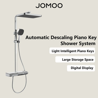 JOMOO Square Digital Shower System 36603 360MM Temperature Real-time Display Easy Clean 3 Modes Hand Shower Head Shower Set for Bathroom