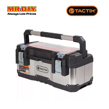 TACTIX Plastic And Stainless Steel Tool Box 58.5 Cm (23Inch)