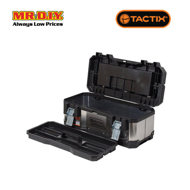 TACTIX Plastic And Stainless Steel Tool Box 58.5 Cm (23Inch)