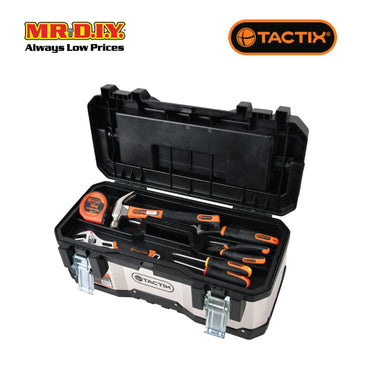 TACTIX Plastic And Stainless Steel Tool Box 58.5 Cm (23Inch)