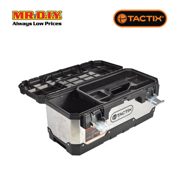 TACTIX Plastic And Stainless Steel Tool Box 50Cm (20Inch)