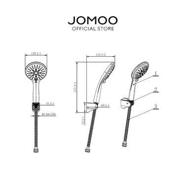 JOMOO Pressure Hand Shower S145025-2B02-3