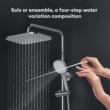 JOMOO Piano Bathroom Shower System 4 in 1 295MM Safety Temperature Control Automatic Descaling Spacious Storage Pressurized Shower Set Bathroom