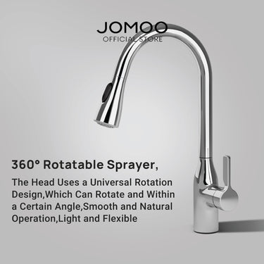 JOMOO Kitchen Faucet Pull-out 2-Jet 33138 Extend 40CM Anti-fingerprint 360° Swivel Multi Angle Cleaning Kitchen Water Tap