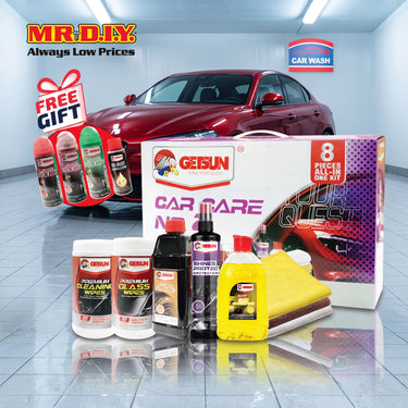 GETSUN Car Care No.2 All in 1 Kit – Car Wash, Cleaning & Detailing Maintenance Set for Interior & Exterior