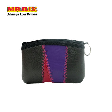 (MR.DIY) Mix Color Leather Mini Purse Coin Bag with Zip (11 X 8cm)