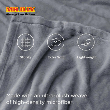 (MR.DIY) Super Soft Plain Plush Blanket
