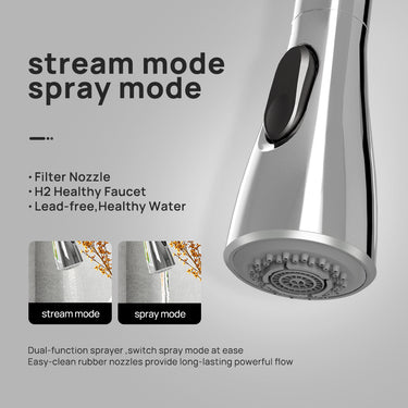 JOMOO Kitchen Faucet Pull-out 2-Jet 33138 Extend 40CM Anti-fingerprint 360° Swivel Multi Angle Cleaning Kitchen Water Tap