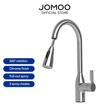 JOMOO Kitchen Faucet Pull-out 2-Jet 33138 Extend 40CM Anti-fingerprint 360° Swivel Multi Angle Cleaning Kitchen Water Tap