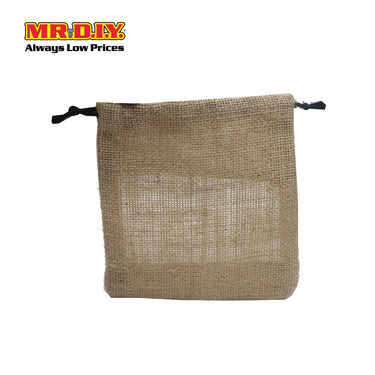 (MR.DIY) Drawstring Jute Pouch Bag (14 x 14 cm)
