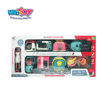 (MR.TOY) Kitchen Helper Playset With Doll