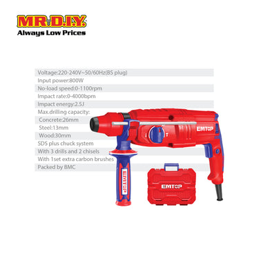 EMTOP Rotary Hammer ERHRL801-3