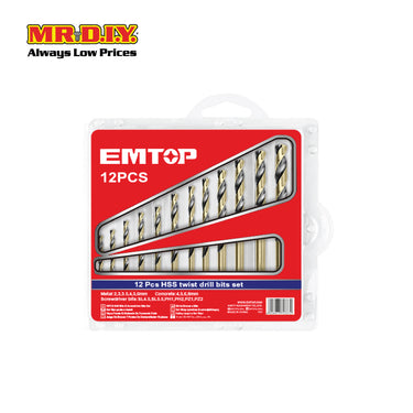 EMTOP Hss Twist Drill Bits Set ETDBB11125 (12pcs)