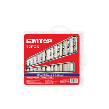 EMTOP Hss Twist Drill Bits Set ETDBB11125 (12pcs)
