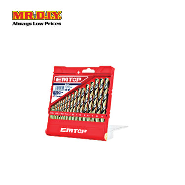 EMTOP 19 Pcs Hss Twist Drill Bits Set ETDBB11196