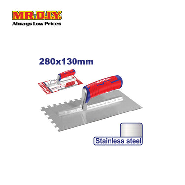 [PRE-ORDER] EMTOP Plastering trowel with teeth 280x130mm - EPTES28138S